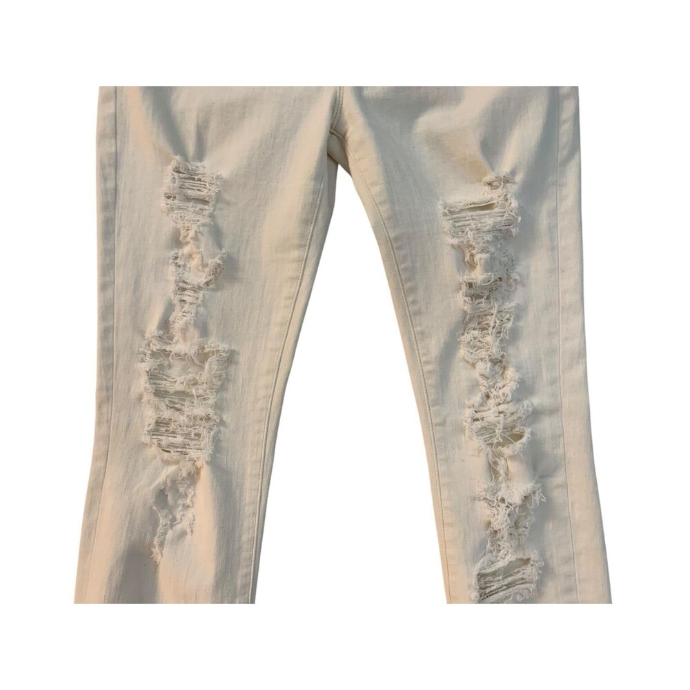 J Brand Women's size 29 Cream Super Skinny Divo Jeans Mid Rise Distressed - Picture 9 of 13
